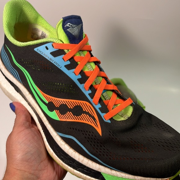 Saucony Endorphin Pro Running Shoes Black Orange Green Blue Sneakers Size 13 - Picture 12 of 12